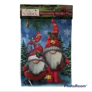 Erins Garden Winter Gnomes Decorative Garden Flag NWT